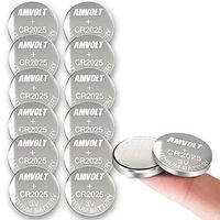 12 Pack AmVolt CR2032 Battery 220mAh 3 Volt Lithium Battery Coin Button Cell 2023 Expiry Date