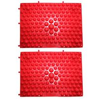 Fellibay Foot Massage Mat Acupressure Mat for Fitness, Shower,2 Pack (Red)