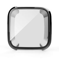 Bullker Compatible with Fitbit Versa Smart Watch TPU All Around Protective Case Cover Bumper Protector - Black