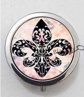 BlackKey Fleur De Lis Design 3-Compartment Decorative Pocket Gift Box Case Organizer for Pill, Color 1-396