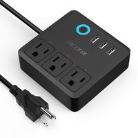 Smart Power Strip, Acenx Wifi Surge Protector Plug with 3 Outlets 3 USB Ports(3.1A), Work with Alexa and Google Home, 10A/1250W, Wireless Remote Control Timer by Smartphone, 5ft Cord Extension - Black