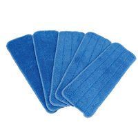 PeleusTech Mop Refill Pad, 5PCS 15inch Replacement Paste Microfiber Cloth Cleaning Pad Cover (Dry and Wet Cleaning) - (Blue)