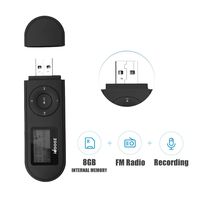 Mp3 Player,USB Mp3 Player with FM Radio,Voice Recorder,idoooz U2 8GB Music Player Support One-Button for Recording (Black)