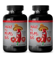 Testosterone Booster libido and Strength - Make My Pepper Big - Natural Male Enlargement - tongkat Indonesia ali Herbs - 2 Bottles (120 Capsules)