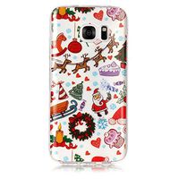 Amocase Christmas Series Silicone Case with 2 in 1 Stylus for Samsung Galaxy S7,Stylish Ultra Thin Colorful Print Soft Rubber TPU Shockproof Anti-Scratch Flexible Clear Case - Christmas Paradise