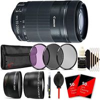 Canon EF-S 55-250mm f/4-5.6 is STM Lens + 58mm Filter Kit + Telephoto & Wide Angle Lens + Lens Pen + Dust Blower + 100 Lens Tissue + 3pc Cleaning Kit