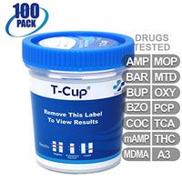 MiCare [100pk] - 13-Panel Multi Drug Test Cup (AMP/BAR/BUP/BZO/COC/mAMP/MDMA/MOP/MTD/OXY/PCP/TCA/THC with A3) #MI-TDOA-2135A3