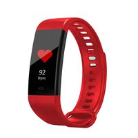 Haisn Fitness Tracker Watch Hear Rate Blood Pressure Monitor Smart Bracelet Color Screen Bluetooth Waterproof Wristband Calories Count Pedometer for Women Men (Red)