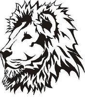 ELKS Unique Design Lion Head CAR Decal Sticker, White, 8 in, Die Cut Vinyl Decal, for Windows, Cars, Trucks, Toolbox, Laptops, MacBook-virtually Any Hard Smooth Surface
