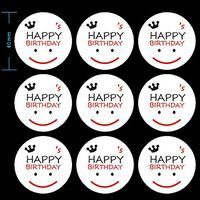 90 Pcs Happy Birthday Stickers, Smiley Face Sticker,Round Stickers, Happy Birthday Envelope Round Seal Decorative Label Stickers by CSC@C