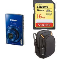Canon PowerShot ELPH 190 Digital Camera w/ 10x Optical Zoom and Image Stabilization - Wi-Fi & NFC Enabled (Blue) + Free Accessory Bundle