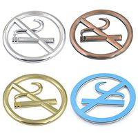 Bluemoona 1 pc - NO SMOKING Signs Wall Sticker Warning Sign Plaques Public Place Decoration Silver