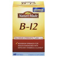 Nature Made Maximum Strength Vitamin B-12 Soft gel, 5000 mcg 60 Count (Pack of 2)