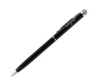 ELEGANI 2 in 1 Twist Style Slim Stylus with Microfiber Fabric Stylus Pen Tip/ Dual Function Capacitive Touch Stylus Pen (BLACK)
