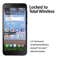 Total Wireless Carrier-Locked TCL LX 4G LTE Prepaid Smartphone - Black - 16GB - Sim Card Included - CDMA
