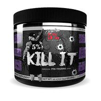 Rich Piana 5% Nutrition Kill IT Pre Workout Drink Powder w/Creatine, Jitter-Free Caffeine, NO-Booster, Beta Alanine for Focus, Pump, Endurance, Recovery, 11.11oz/315g, 30 Servings, (Grape Bubble Gum)