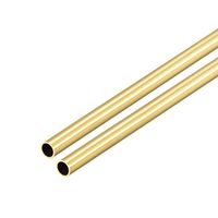 uxcell Brass Round Tube 300mm Length 5.5mm OD 0.5mm Wall Thickness Seamless Straight Pipe Tubing 2 Pcs