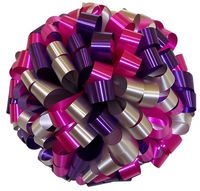 Large Car Bow - 24" - Silver Hot Pink & Purple (Personalized)