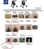 Rear Wheel Assembly (Right) for Medline Empower Rollator - Right Side - Silver