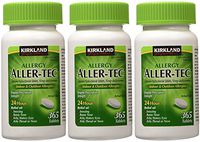 Kirkland Signature IbzaUG Aller-Tec Cetirizine HCL 10 mg Antihistamine, 365 Tablets (3 Pack)