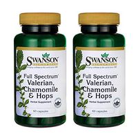 Swanson Full Spectrum Valerian Chamomile & Hops 60 Capsules (2 Pack)