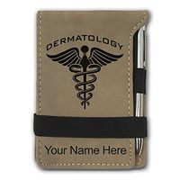 Mini Notepad, Dermatology, Personalized Engraving Included (Light Brown)