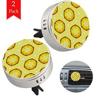 Yellow Orange 2 pcs silver Car Essential Oil Diffuser Vent Clip Aromatherapy Diffuser Locket Air Freshener with 4 Refill Pads 1.33x1.83in