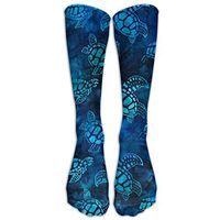 Unisex Watercolor Blue Sea Turtle Athletic Socks Stockings Tube Socks