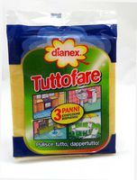 Dianex Panno Tuttofare 3 Pack Fantastic Cleaning Cloths from Italia! Total of 9 Clothes Washable. Better Than Chamois