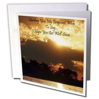 3dRose Golden Sunset Get Well Soon - Greeting Cards, 6 x 6 inches, set of 12 (gc_40656_2)