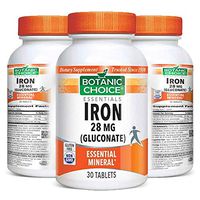 Botanic Choice Iron - Adult Daily Supplement - Delivers Essential Minerals Supports Healthy Red Blood Cells and Central Nervous System Function for Overall Wellness