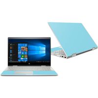 MightySkins Skin Compatible with HP Envy x360 Convertible 15" (2018) - Solid Baby Blue | Protective, Durable, and Unique Vinyl Decal wrap Cover | Easy to Apply, Remove | Made in The USA