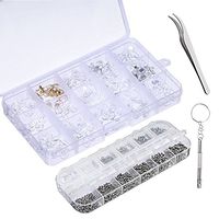 Trasfit Eyeglass Repair Kit, 1100 Pcs Assorted Tiny Screws Nut Washer and 150 Pairs Nose Pads Set with Micro Screwdriver Tweezer for Sunglass Spectacles