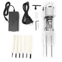 Mini Machine Lathe Speed Adjustment Seven Speed Transparent Body DIY Woodworking Grinding Polishing Drill Tool 12-24VDC(US Plug)