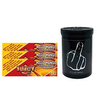Herb Airtight Container Fresh Kettle with Juicy Jay's Mello Mango 1.25 Flavored Hemp Rolling Papers 3 Count DC Crafts Nation- Middle Finger