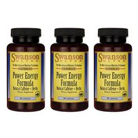 Swanson Power Energy Formula (Caffeine + Herbs) 60 Capsules (3 Pack)