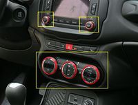 Highitem One Set of 3pcs Aluminum Car Air Conditioner + 2 pcs Audio Control Switch AC Knob Case for 2014Up Jeep Renegade