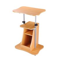 Beech Height-Adjustable Mobile Stand Rolling Wheel Laptop Cart w/Storage for Lecture Home Office Dorm Room Workstation