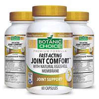 Botanic Choice Fast-Acting Joint Comfort with Natural Eggshell Membrane - Adult Daily Supplement - Delivers Beneficial Proteins to Support Joint Health and Flexibility 60 Capsules