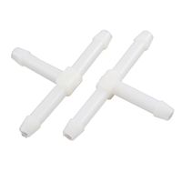 uxcell 2Pcs 3mm Plastic T Piece Connector Pipe Hose Water Tube White