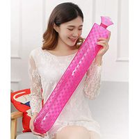 Transparent Extra Long Hot Water Bottle Blue Nordic Style, Bed Warm Waist Warm Back Pain Relief Hot Water Bag,Heat or Cold Therapy Hot Water Sack 79×11 cm (Color : Pink)