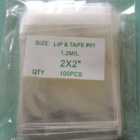 100 Clear Lip and Tape Self Sealing Cello Bags 2"x 2" 1.2 Mil