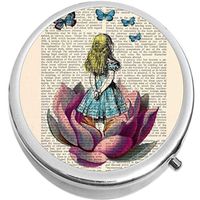 Alice in Wonderland Book Medicine Vitamin Pill Box