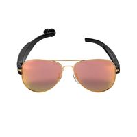 EASTGARDEN Aviator Bluetooth Sunglasses Sun Glasses Handsfree Headset Headphones Men and Women Polarizer Driver Sunglass (Gold)