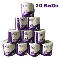Toilet Paper 10 Rolls ETA 15 Days Ultra Soft Roll Toilet Paper White 3-Layers 120 Sheets Standard Rolls,Gentle Toilet Tissue Soft Enviro Friendly Bath Paper (Pack of 10)