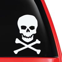EvolveFISH Skull & Crossbones Vinyl Decal White 5"