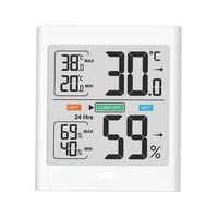 Nuanxingjiafang Indoor Thermometer and Hygrometer Digital Thermometer and Hygrometer, Intelligent Wave Backlight, Built-in Magnet Design for Refrigerator, Office, Wall, Desk Well Made