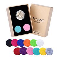 HooAMI Car Air Freshener Aromatherapy Essential Oil Diffuser Locket Retro Flower 316L Stainless Steel,12 Refill Pads