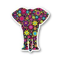 Elephant Flower Pattern Sticker Flower Pattern Stickers - Laptop Stickers - 2.5" Vinyl Decal - Laptop, Phone, Tablet Vinyl Decal Sticker