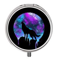 Lingerin Wolf Pill Organizer Custom Design Pill Box with 3 Components Metal Portable Pill Case for Pocket,Daily Needs and Travelling
